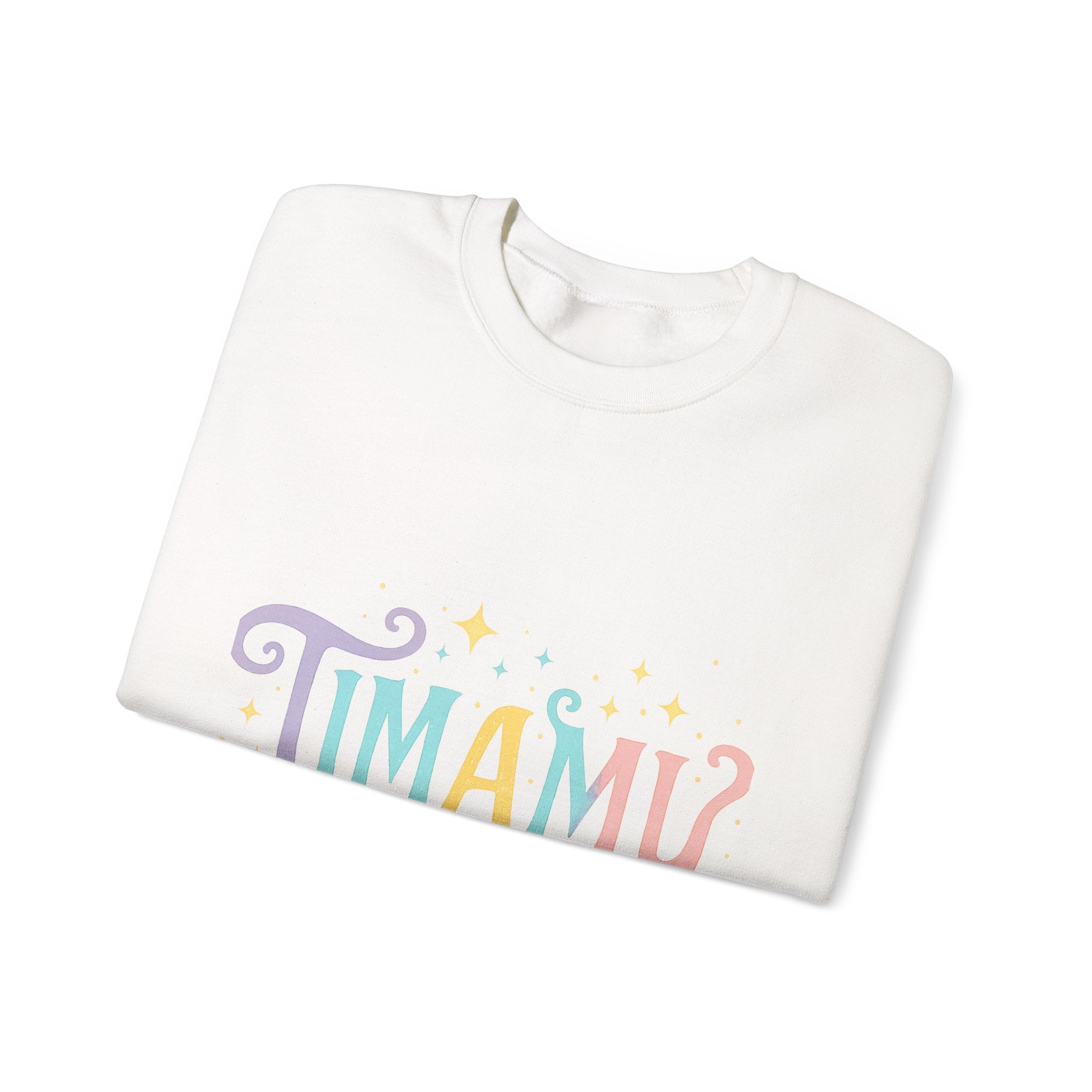Timamy Pastel Logo Sweatshirt — Cute Colorful Graphic Crewneck