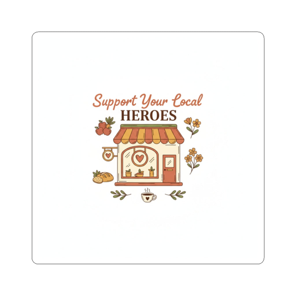 Support Your Local Heroes Sticker — Small Business Shopfront Kiss-Cut Sticker