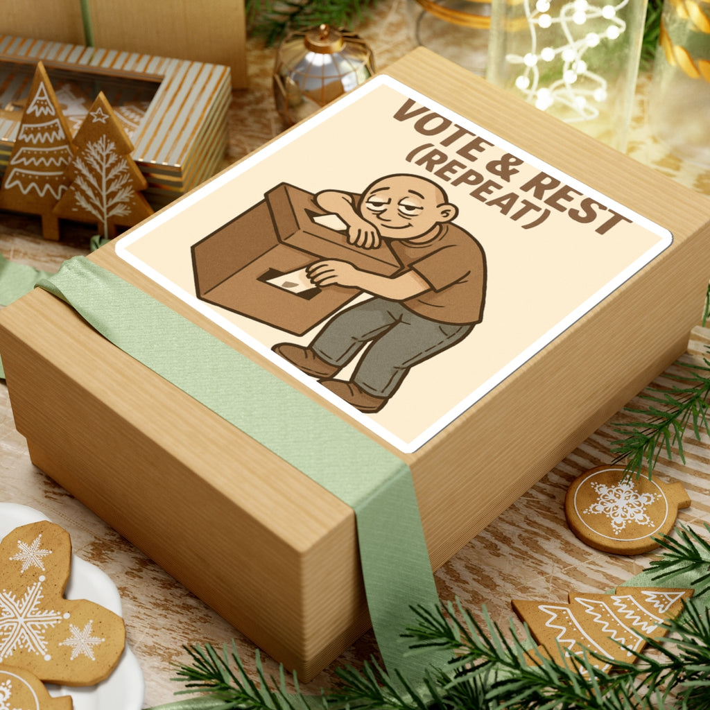 Vote & Rest (Repeat) Sticker — Funny Voting Humor Kiss-Cut Sticker