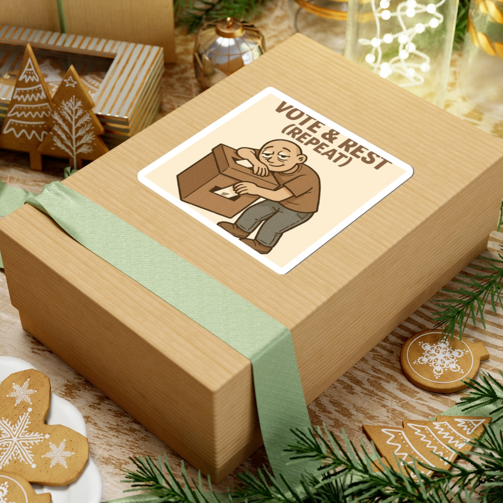 Vote & Rest (Repeat) Sticker — Funny Voting Humor Kiss-Cut Sticker