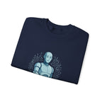 Robot Illustration Sweatshirt — "Harnessing Progress, Embracing Change" Crewneck