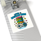Backlog Hero Sticker — Cute Gamer Controller Stack Kiss-Cut Sticker