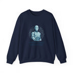 Robot Illustration Sweatshirt — "Harnessing Progress, Embracing Change" Crewneck