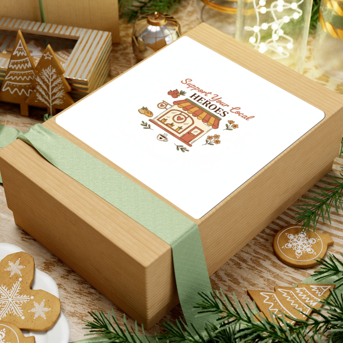 Support Your Local Heroes Sticker — Small Business Shopfront Kiss-Cut Sticker