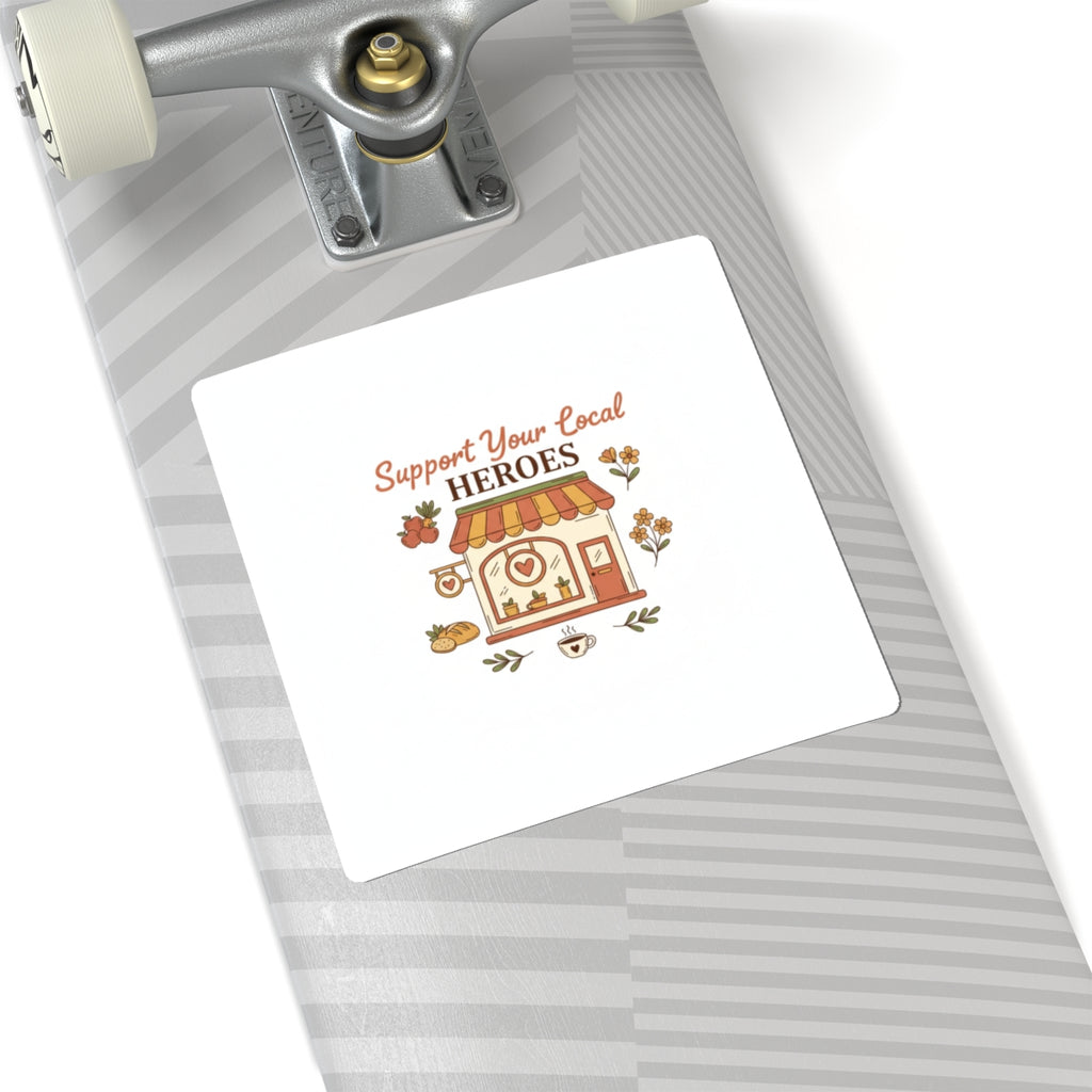 Support Your Local Heroes Sticker — Small Business Shopfront Kiss-Cut Sticker