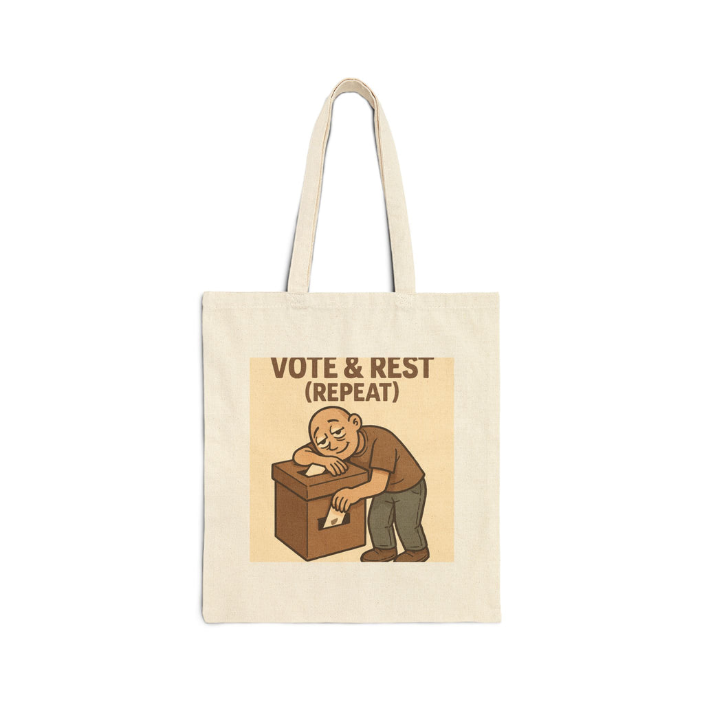Vote & Rest Tote Bag — Funny Voting Encouragement Canvas Tote
