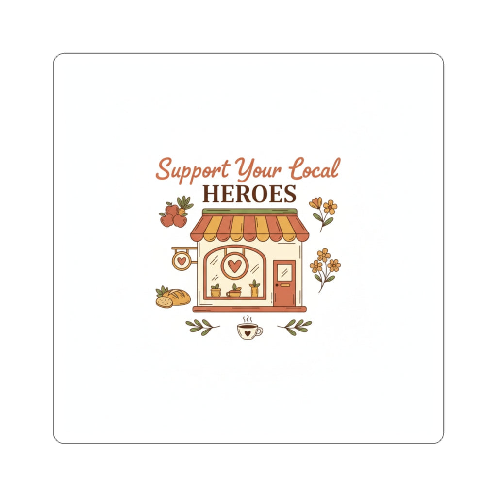 Support Your Local Heroes Sticker — Small Business Shopfront Kiss-Cut Sticker