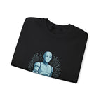 Robot Illustration Sweatshirt — "Harnessing Progress, Embracing Change" Crewneck