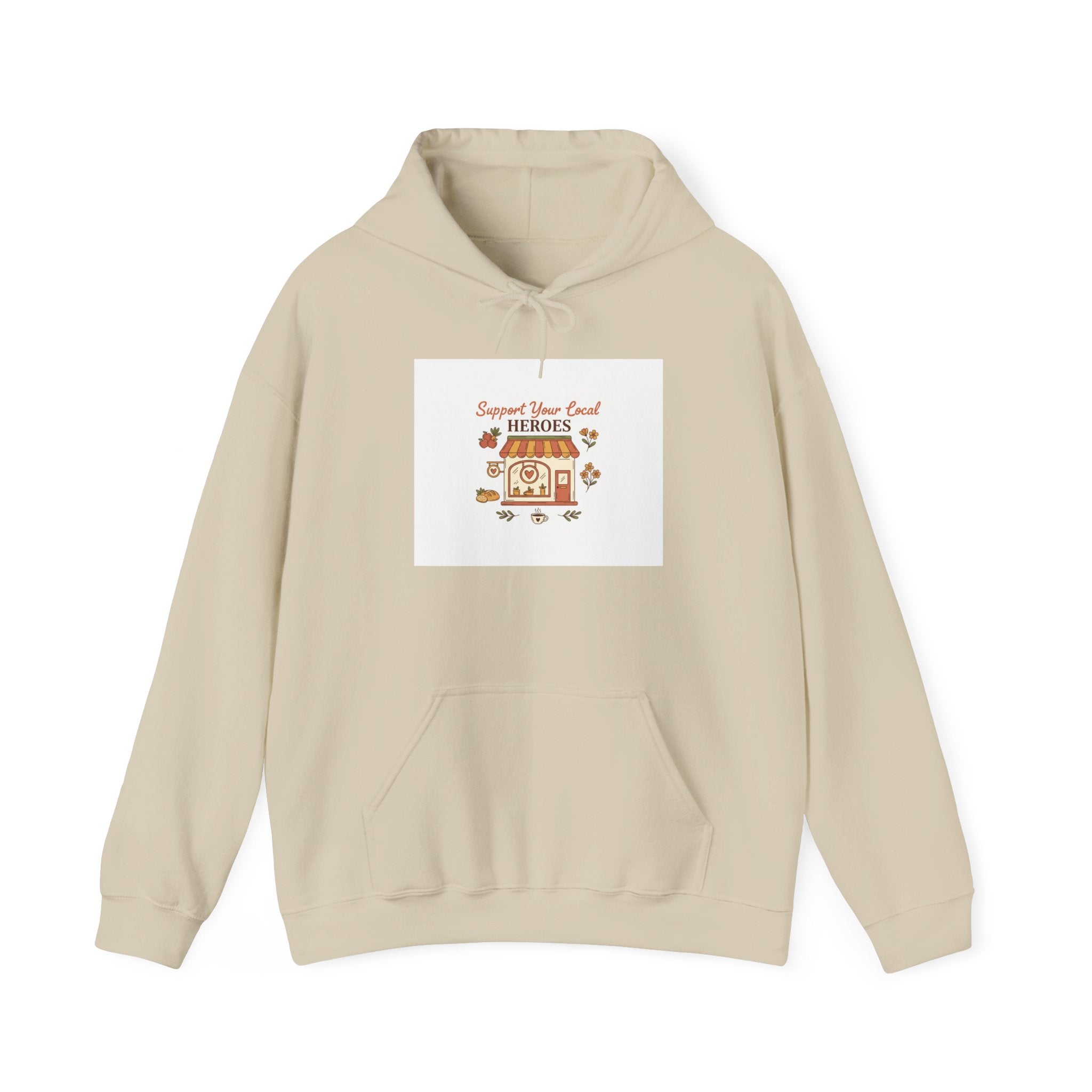 Hoodie — Support Your Local Heroes Bakery Design (Small Retro Farmhouse Graphic)