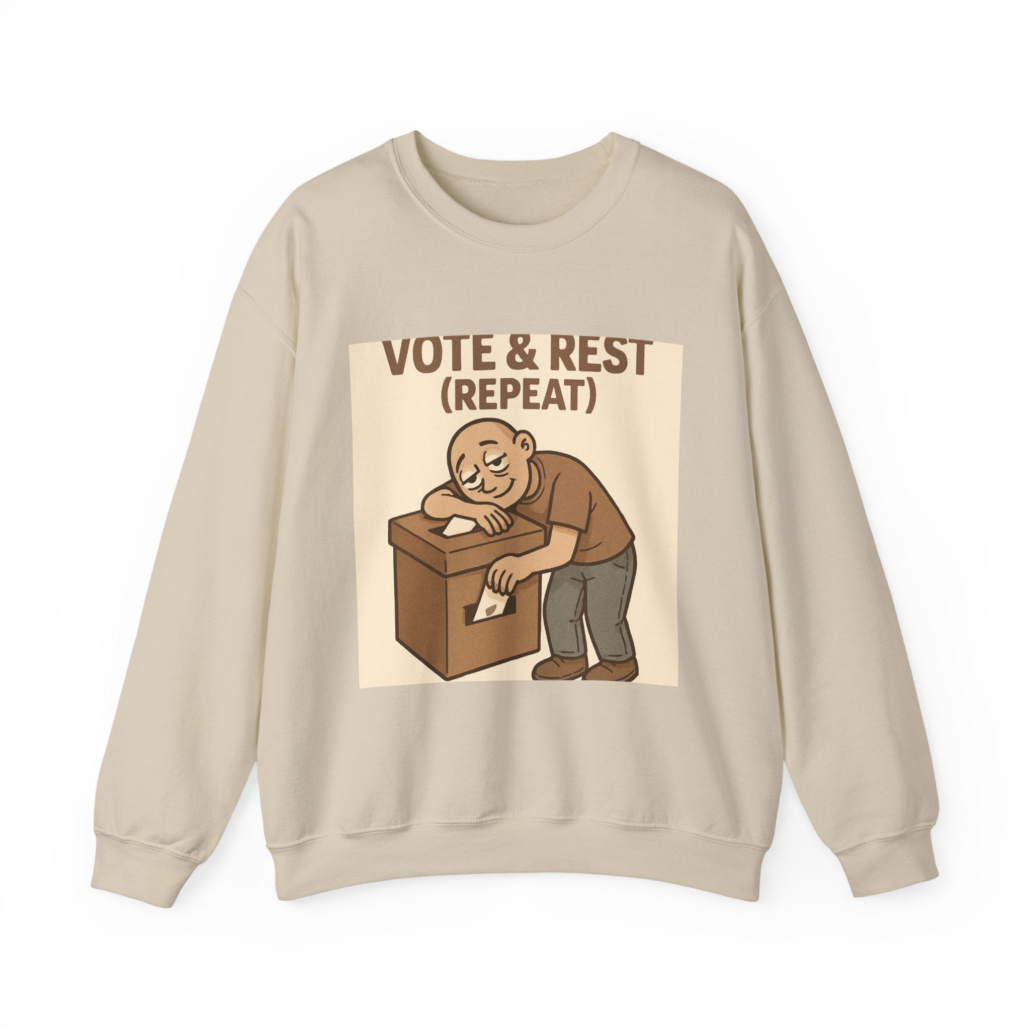 Vote & Rest Crewneck Sweatshirt — Funny Voter Turnout Political Shirt