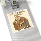 Vote & Rest (Repeat) Sticker — Funny Voting Humor Kiss-Cut Sticker