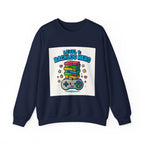 Crewneck Sweatshirt - "Level 1: Backlog Hero" Cute Gamer Controller & Stack of Games Graphic