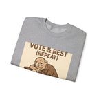 Vote & Rest Crewneck Sweatshirt — Funny Voter Turnout Political Shirt