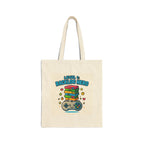 Backlog Hero Tote Bag – Gamer Book & Controller Canvas Tote