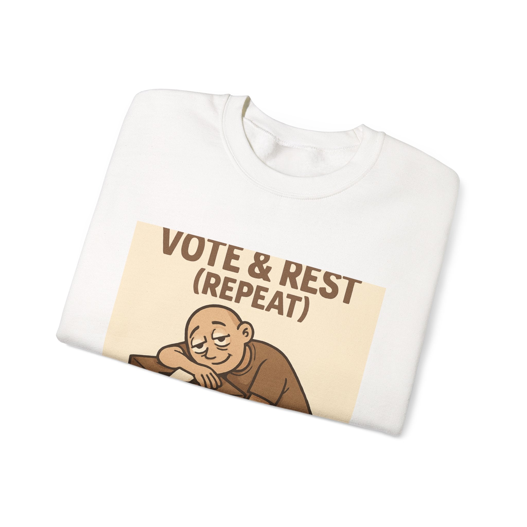 Vote & Rest Crewneck Sweatshirt — Funny Voter Turnout Political Shirt