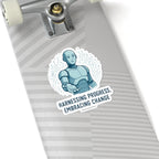 Robot Embrace Sticker — "Harnessing Progress, Embracing Change" Kiss-Cut Vinyl