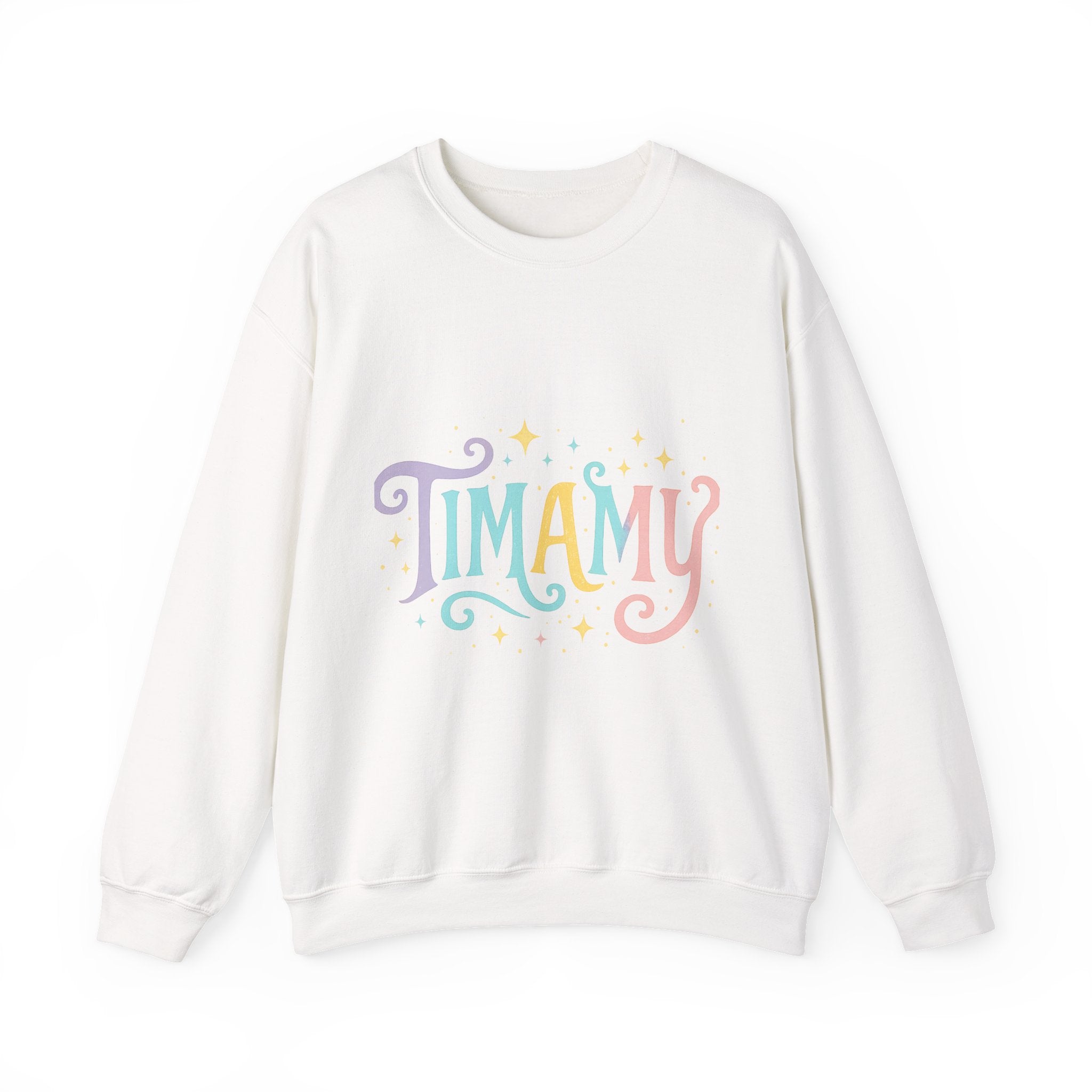 Timamy Pastel Logo Sweatshirt — Cute Colorful Graphic Crewneck