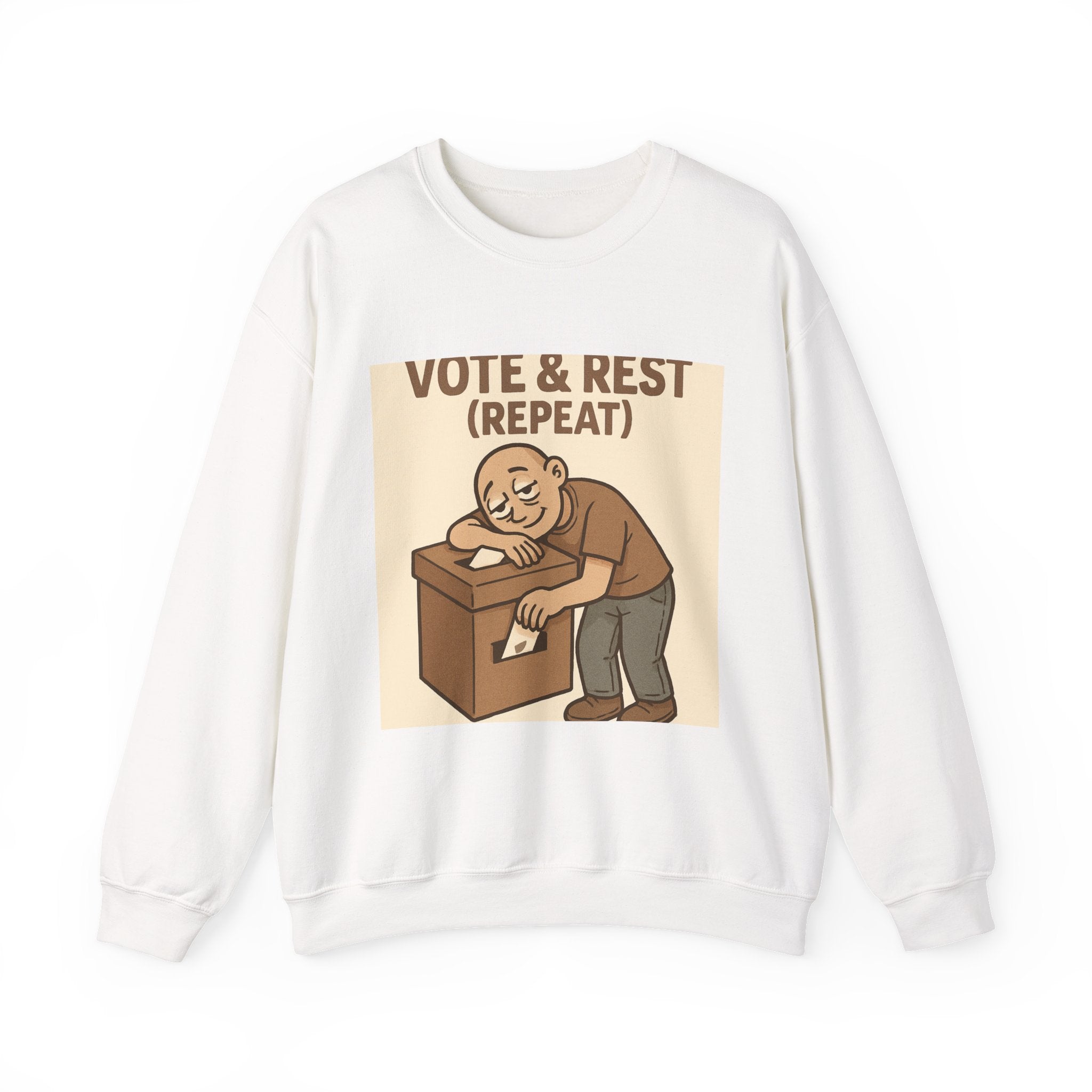 Vote & Rest Crewneck Sweatshirt — Funny Voter Turnout Political Shirt