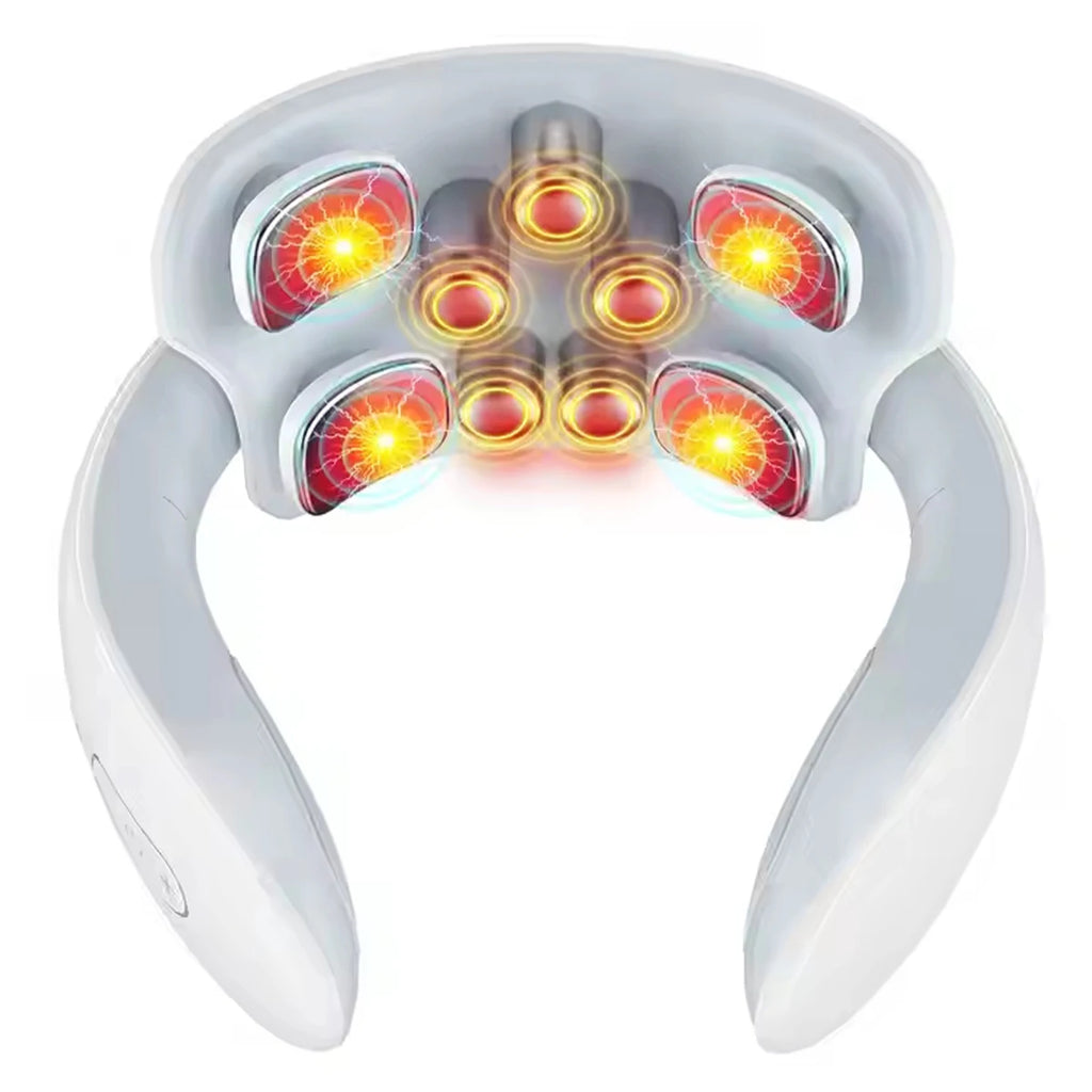 Upgraded New Design Massager with Heating Compression U-Shape Electric EMS Cervical Neck and Shoulder Massager Neck Massager