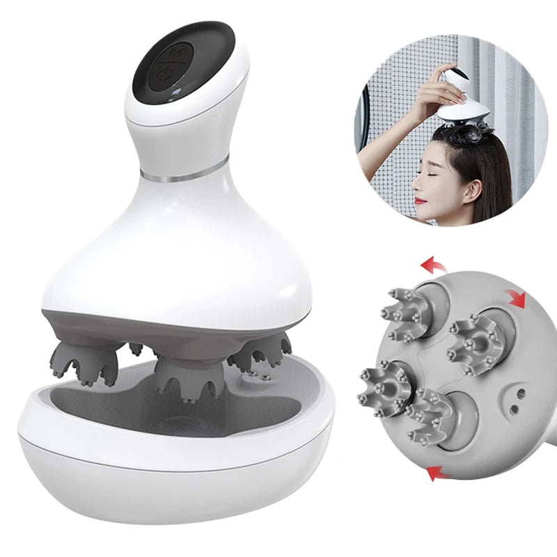 WLX Factory  Electric Scalp Massager Handheld 2 Speeds Vibrating Head Massager With 96 Silicone Nodes for Hair Deep Clean Growth