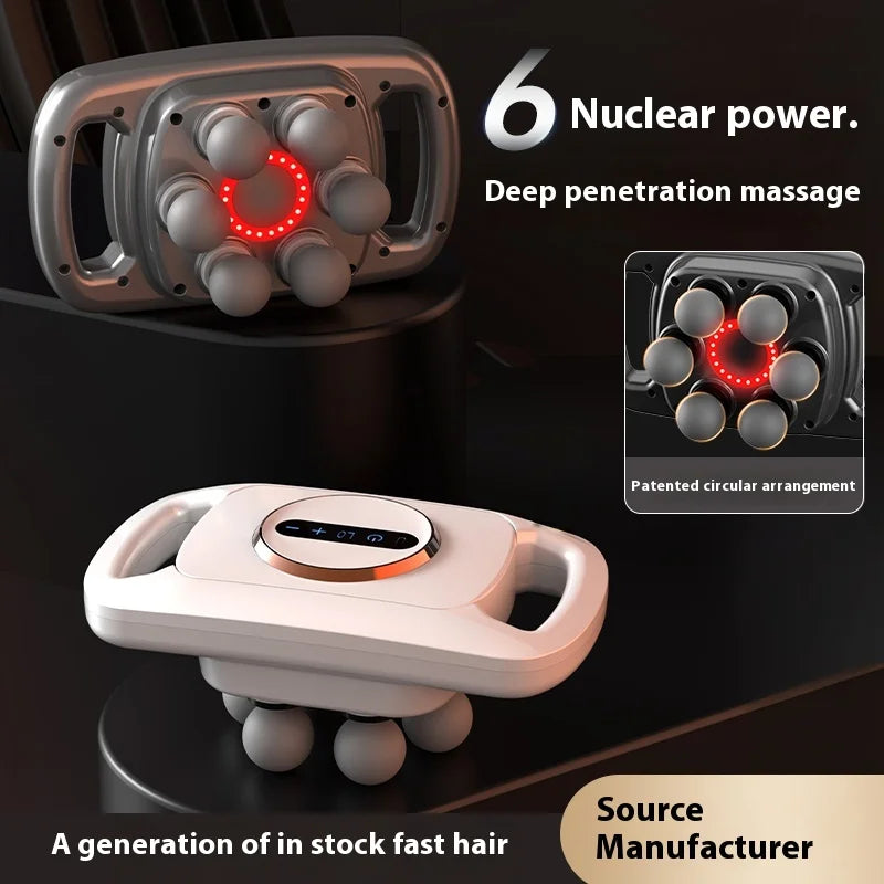 6 Heads Electric Muscle Massager Deep Tissue Body Massage Gun for Back Neck and Shoulders Relaxation