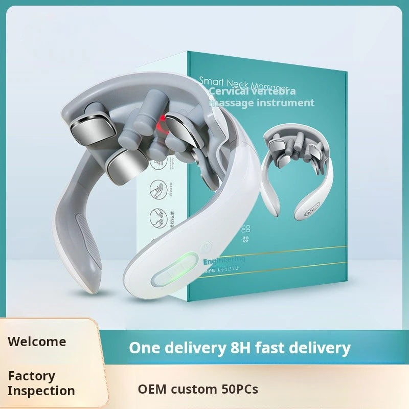 Upgraded New Design Massager with Heating Compression U-Shape Electric EMS Cervical Neck and Shoulder Massager Neck Massager