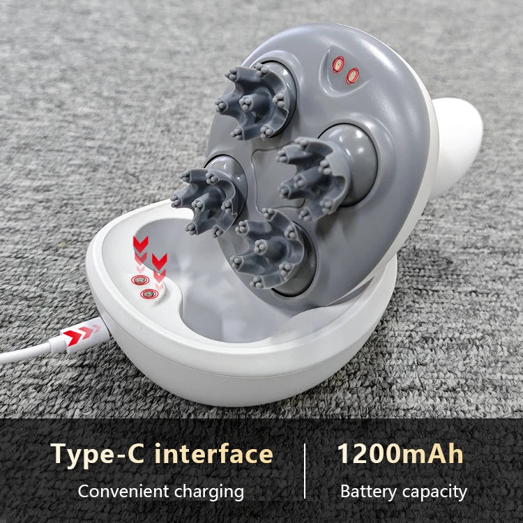 WLX Factory  Electric Scalp Massager Handheld 2 Speeds Vibrating Head Massager With 96 Silicone Nodes for Hair Deep Clean Growth