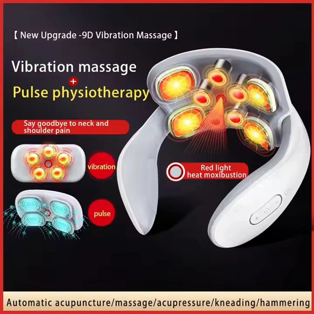Upgraded New Design Massager with Heating Compression U-Shape Electric EMS Cervical Neck and Shoulder Massager Neck Massager