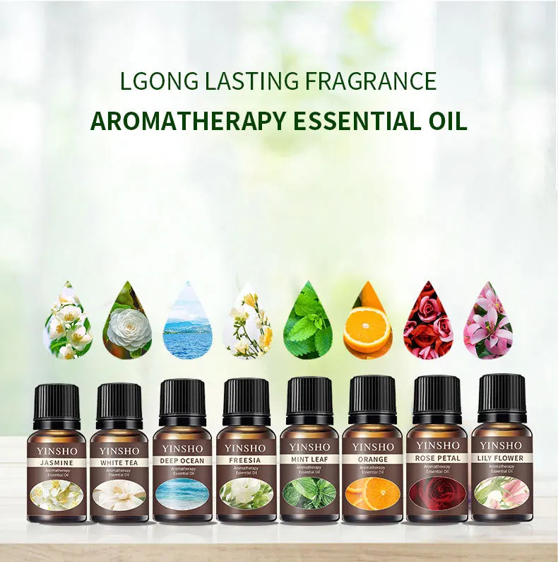 13 Flavors 10ml Essential Oils For Aroma Diffuser AirHumidifier Home Water-soluble Lavender Rose Eucalyptus White Peach Oolong