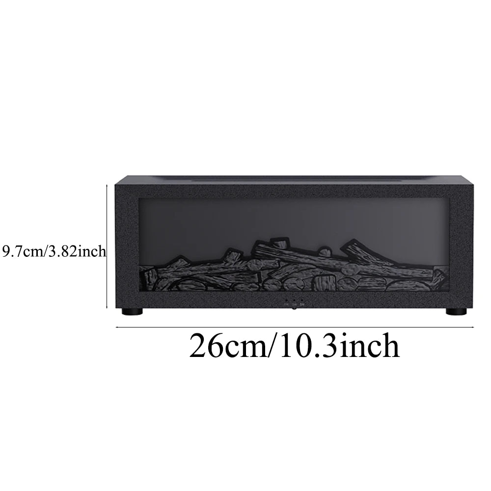 Diffuseur d'Huiles Essentielles Cheminée — Humidificateur Aromathérapie Flamme LED