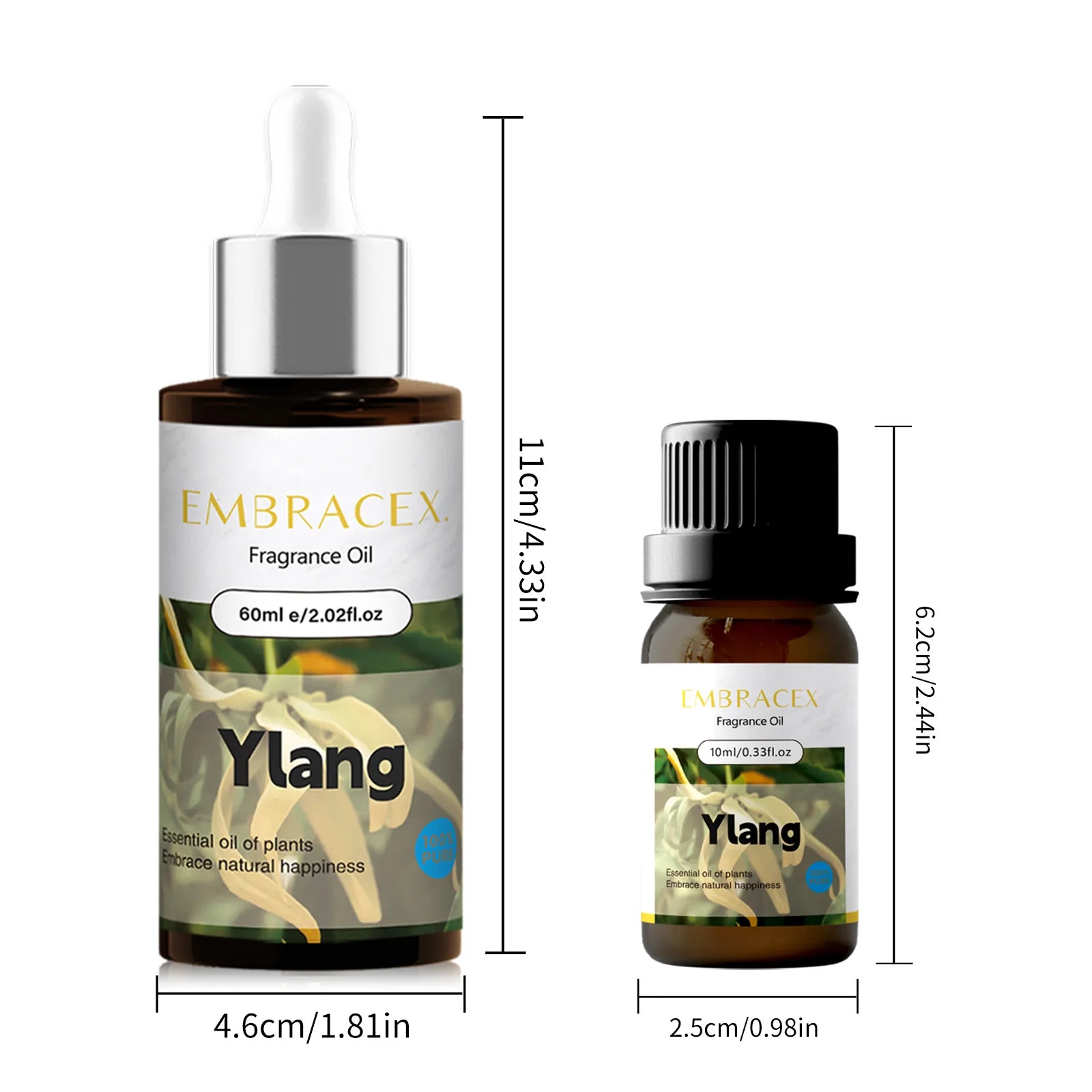 10ml 60ml Essential Oils Ylang-Ylang Essential Oil for Diffuser & Skin  Natural Ylang Ylang Oil -Gift