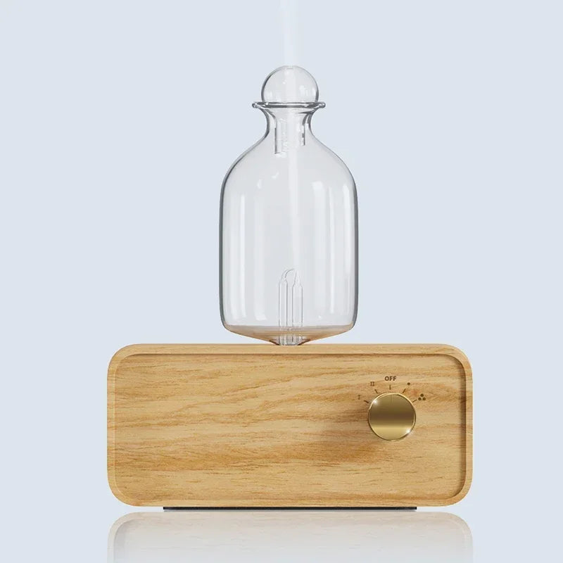 Nebulizing Essential Oil Diffusers For Aromatherapy - Battery Operated Diffuser Wood & Glass Oil Diffuser For Home Office
