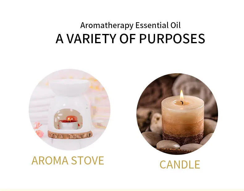 13 Flavors 10ml Essential Oils For Aroma Diffuser AirHumidifier Home Water-soluble Lavender Rose Eucalyptus White Peach Oolong