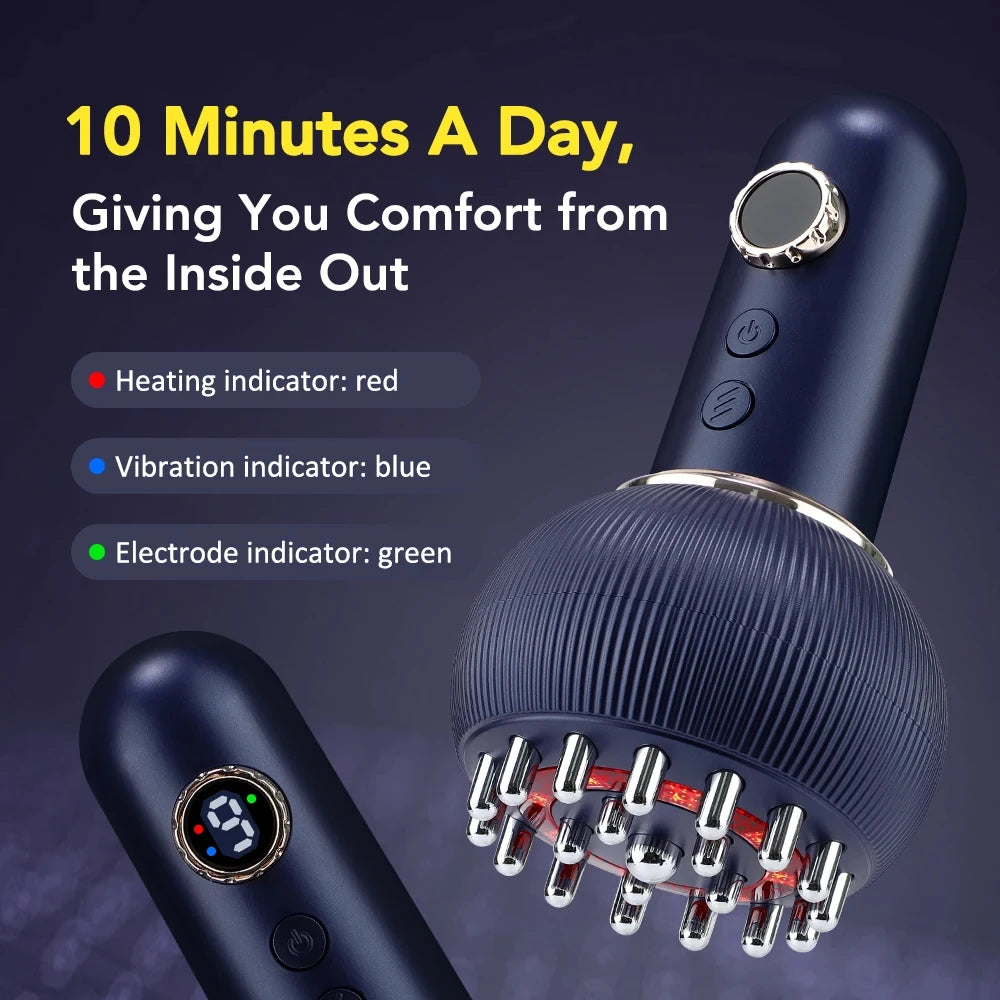 Wireless Guasha Massager Body Shaping Heating Scraping Brush Drainage Machine Fat Burner Rechargeable