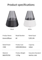 Diffuseur d'Huiles Essentielles Ultrasonique - Design Moderne avec Lumière Bougie