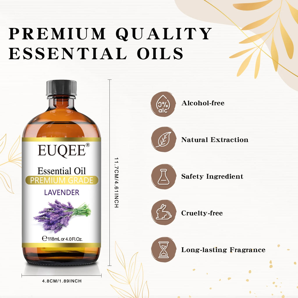 EUQEE 4 Fl Oz Essential Oils for Aromatherapy Humidifiers Aromatic Diffuser Making Scents Candle Handmade Soap Home Fragrance