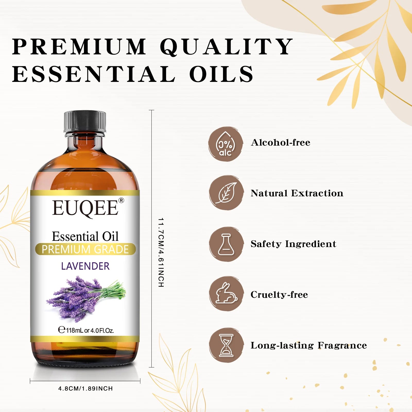 EUQEE 4 Fl Oz Essential Oils for Aromatherapy Humidifiers Aromatic Diffuser Making Scents Candle Handmade Soap Home Fragrance