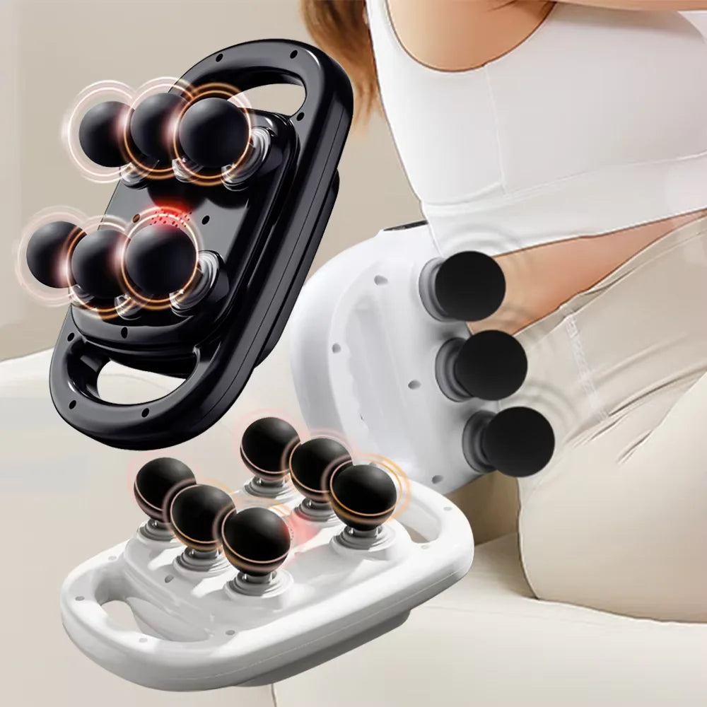 Muscle Massager Gun Waist Massage Professional Fascia Gun High Frequency Six-head Back Body Shoulder Legs Waist Massager Machine