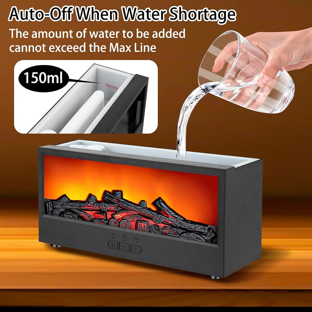 Diffuseur Effet Flamme Cheminée - Vapeur Colorée - Humidificateur Design