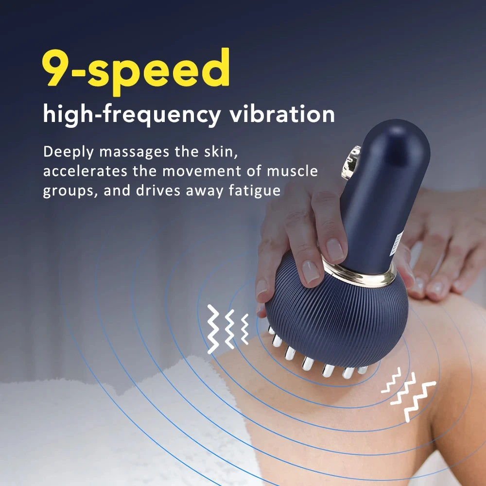 Wireless Guasha Massager Body Shaping Heating Scraping Brush Drainage Machine Fat Burner Rechargeable
