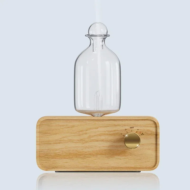 Nebulizing Essential Oil Diffusers For Aromatherapy - Battery Operated Diffuser Wood & Glass Oil Diffuser For Home Office