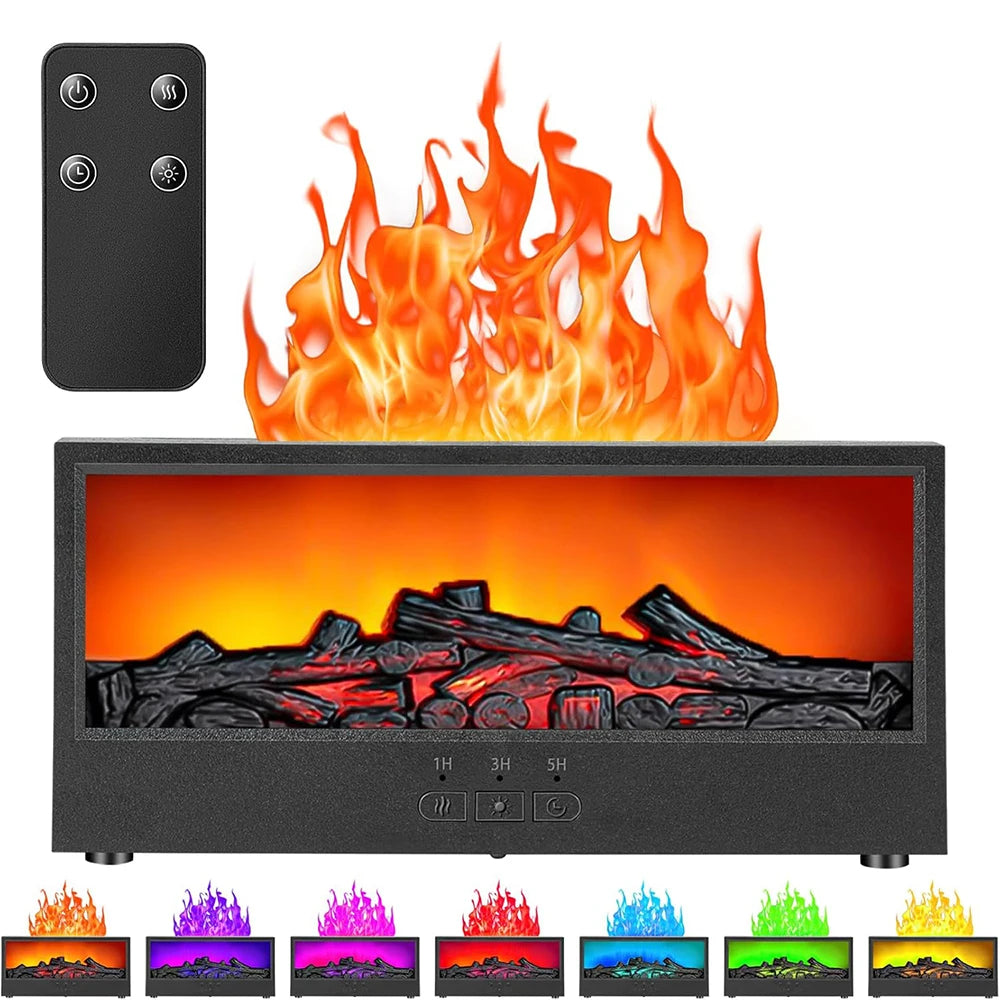Diffuseur Effet Flamme Cheminée - Vapeur Colorée - Humidificateur Design