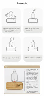 Nebulizing Essential Oil Diffusers For Aromatherapy - Battery Operated Diffuser Wood & Glass Oil Diffuser For Home Office