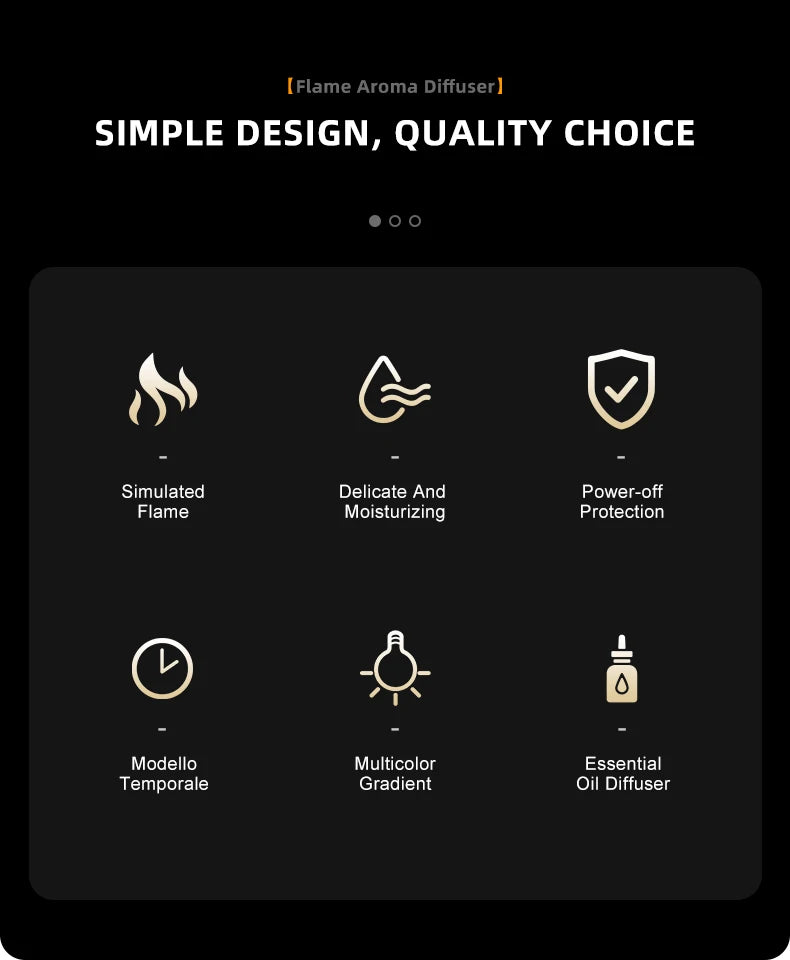 Diffuseur d'Huiles Essentielles Ultrasonique - Design Moderne avec Lumière Bougie