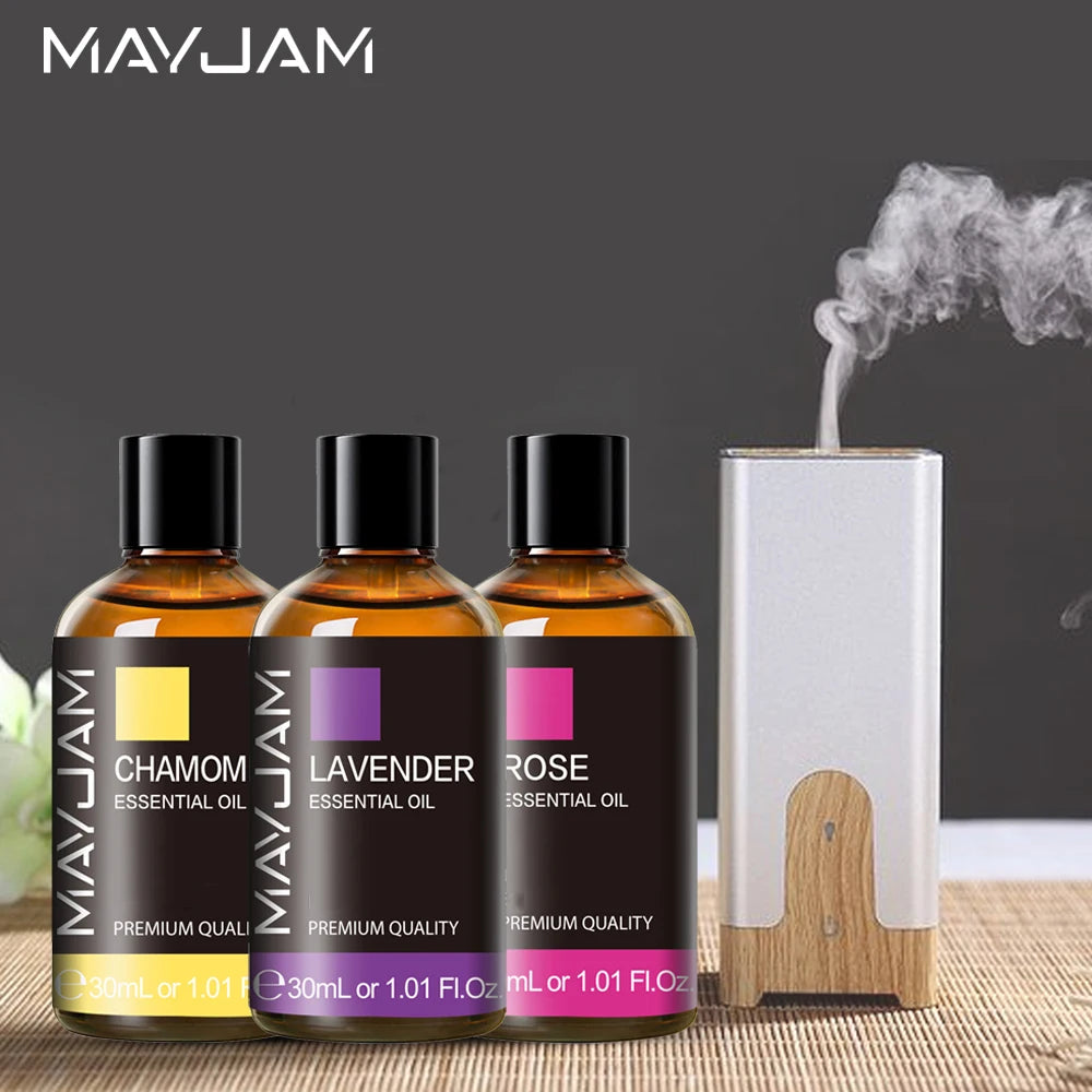 MAYJAM 1PCS 30ML Aromatherapy Essential Oil Lavender Vanilla Jasmine Eucalyptus Peppermint Aroma Oil for Diffuser Candle Soap