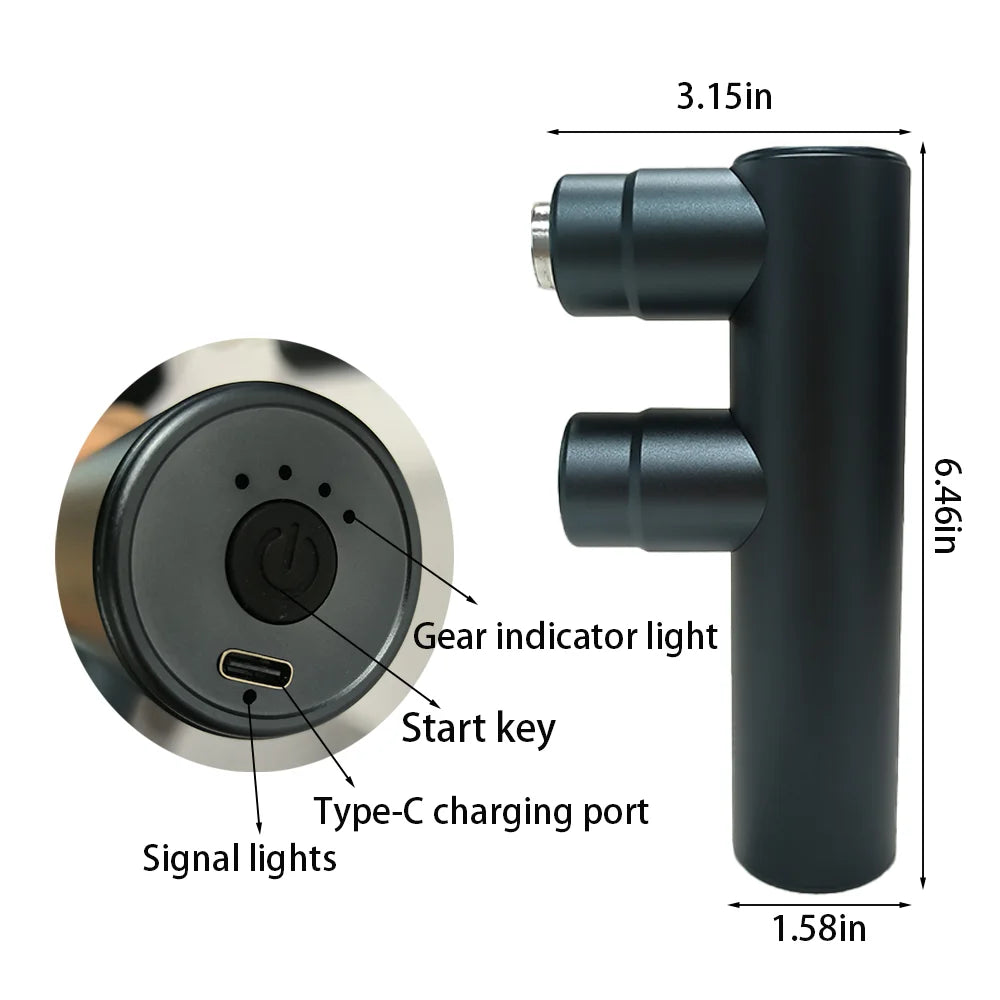 Muscle Electric Massage Gun USB Charging High Frequency Double Head Body Relax Portable Massage Gun with Bag for Sports Gift