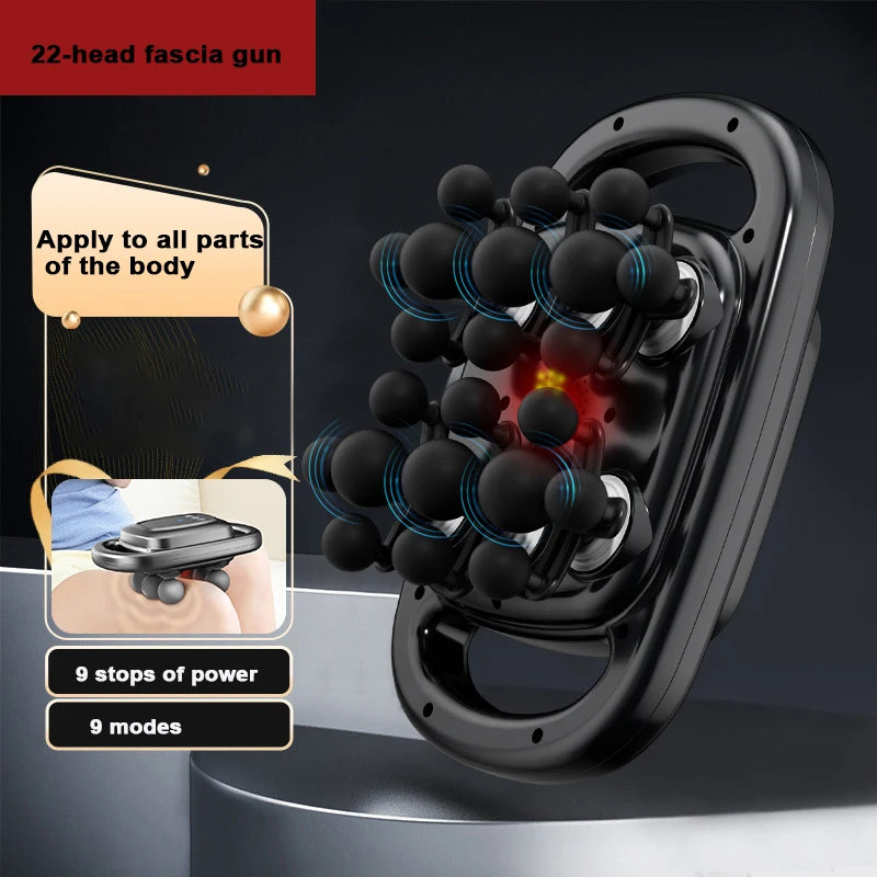 USB rechargeable 22-head fascia gun, 9 levels of strength, 9 modes, choose a massager suitable for the massage needs of the whol