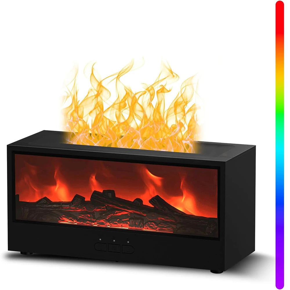 Diffuseur Effet Flamme Cheminée - Vapeur Colorée - Humidificateur Design