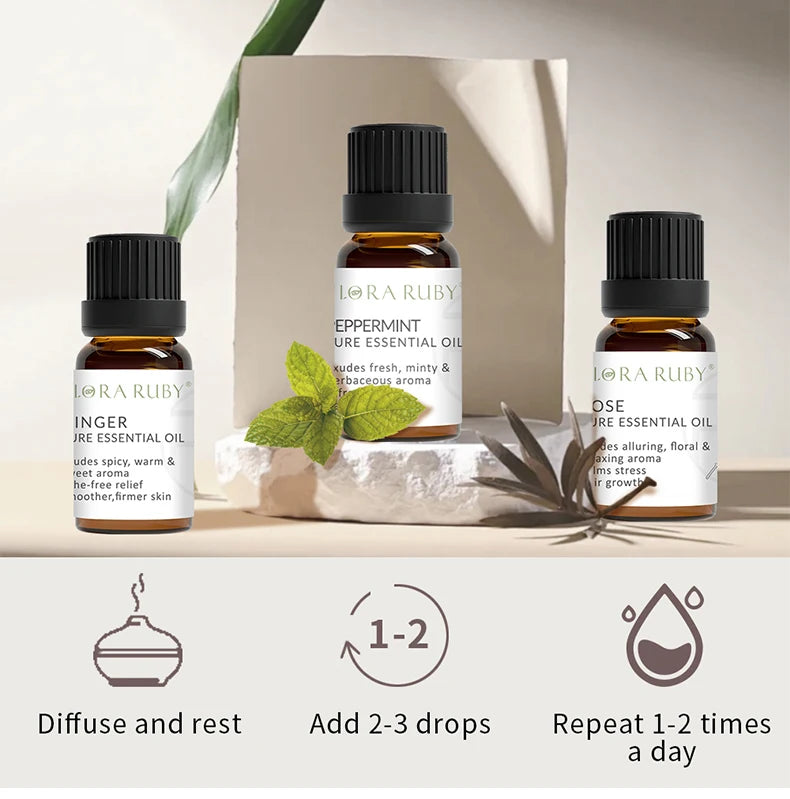Set 12 Huiles Essentielles pour Diffuseur - Aromathérapie Maison