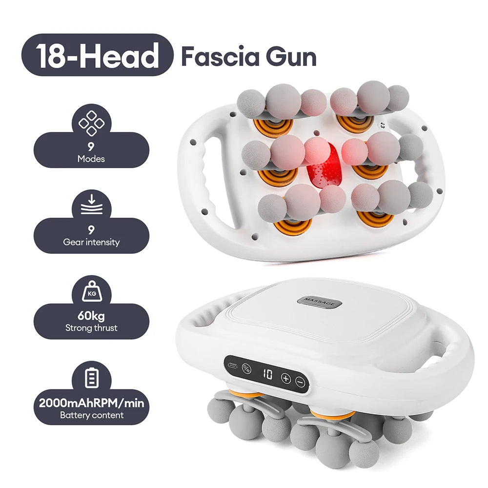 42-Heads Fascia Gun High-Frequency Vibration Body Massage Gun Back and Waist Massager Neck Shoulder Massager Muscle masajeador